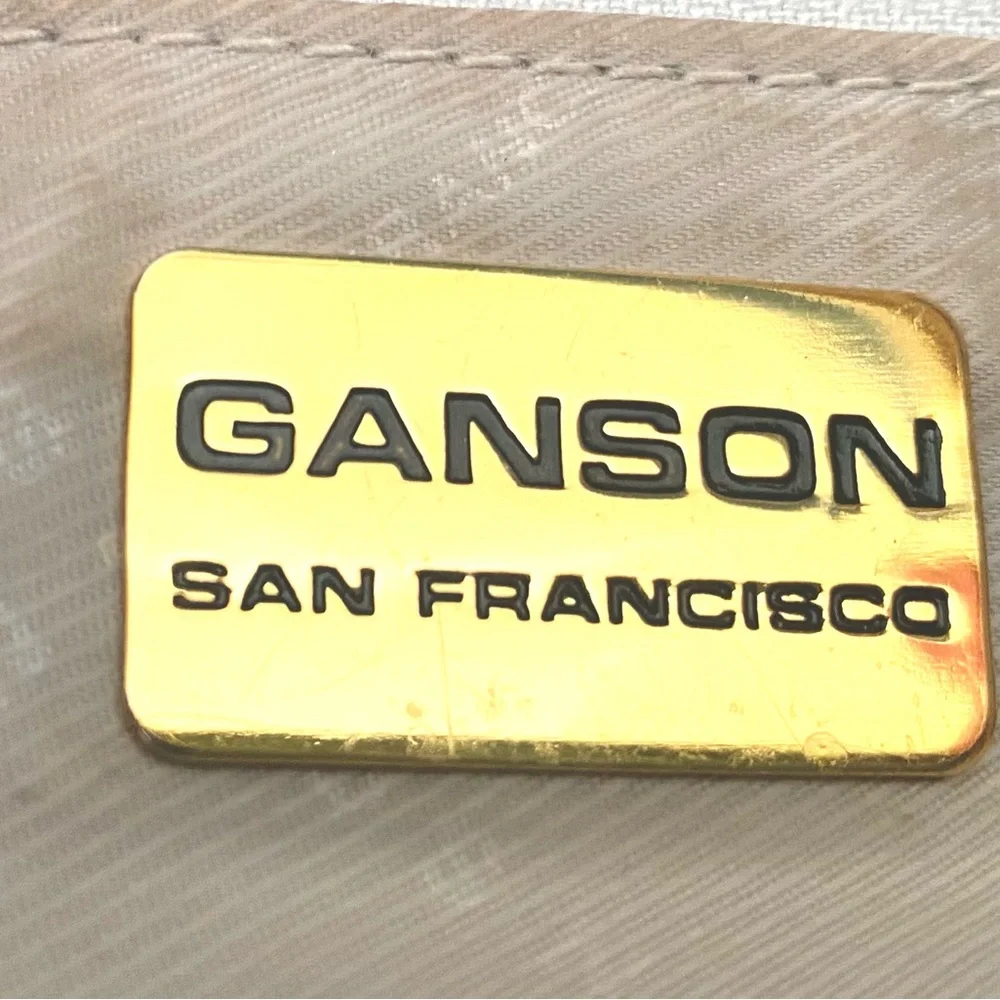 Silver/ Pearl Ganson San Francisco leather bag. Gold accents. - Picture 9 of 10